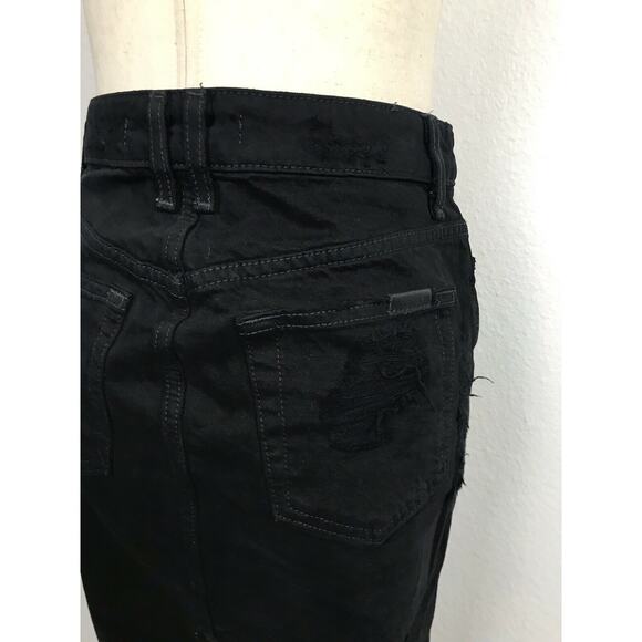 Joe's Jeans Distressed Frayed Stretch Button Fly Denim Skirt - Picture 7 of 9